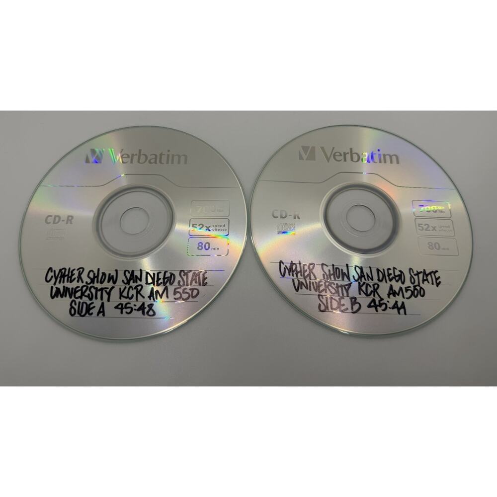 Rare Underground Hip Hop Radio Show KCR 550 AM Cypher Show CD San Diego SDSU